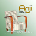 Wooden Frame Chenille Stripe Fabric Accent Chair Living Room Chair